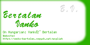 bertalan vanko business card